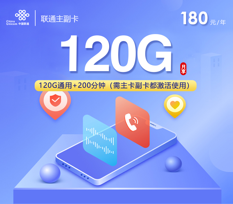 联通主副卡【180元包年】