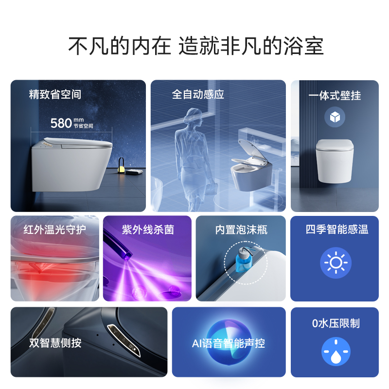 607 挂壁墙排式智能马桶