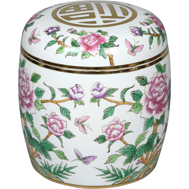 Hand-painted Peony Urn