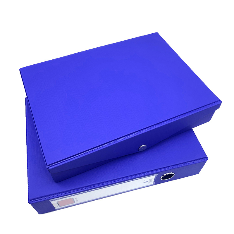 凤江文件盒深蓝色档案盒a4磁扣PVC无夹档案盒A4资料盒3寸 201(深蓝色)