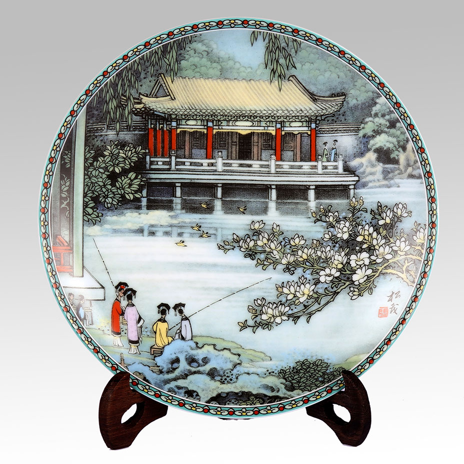 颐和园八景艺术彩盘 张松茂彩盘作品价格