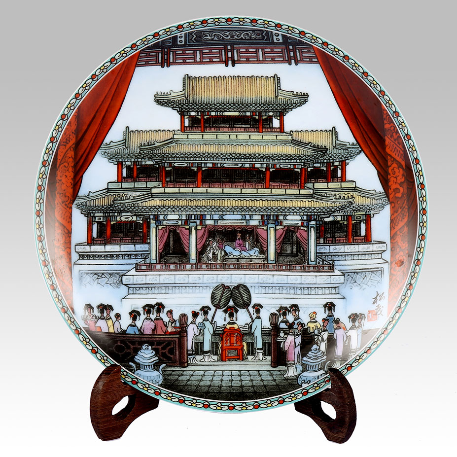 颐和园八景艺术彩盘 张松茂彩盘作品价格