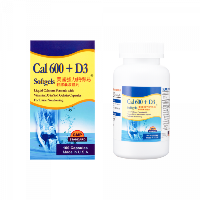 美国强力钙得易100粒装 CAL-600+D3 100CAPSULES