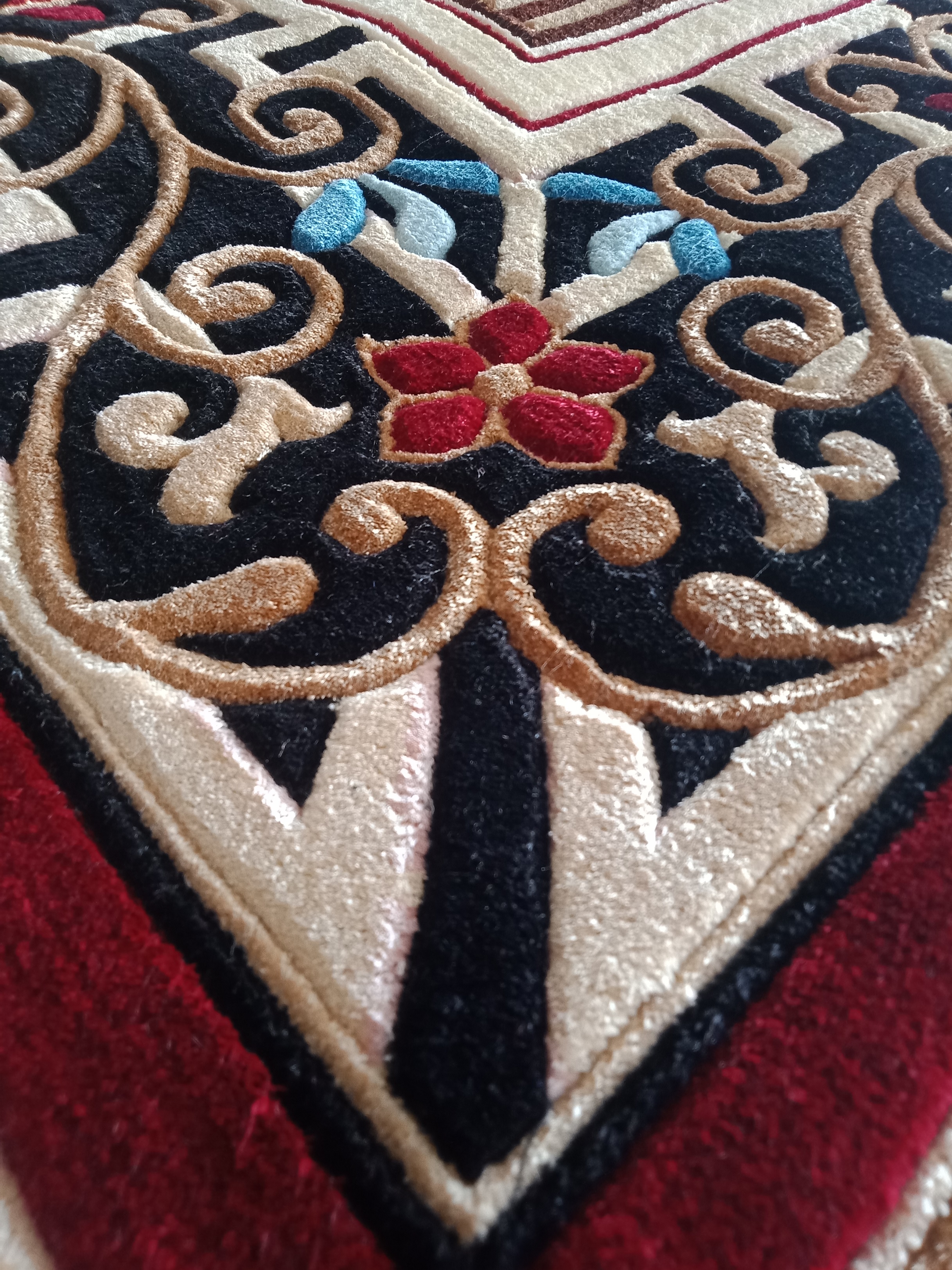 阿拉善純手工120道絲織地毯