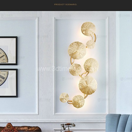 Copper Flower Design Wall Lamp Golden Warm Color Lamp
