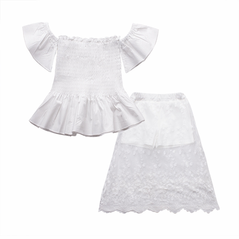 Creative spring and summer European and American new smocking two sets