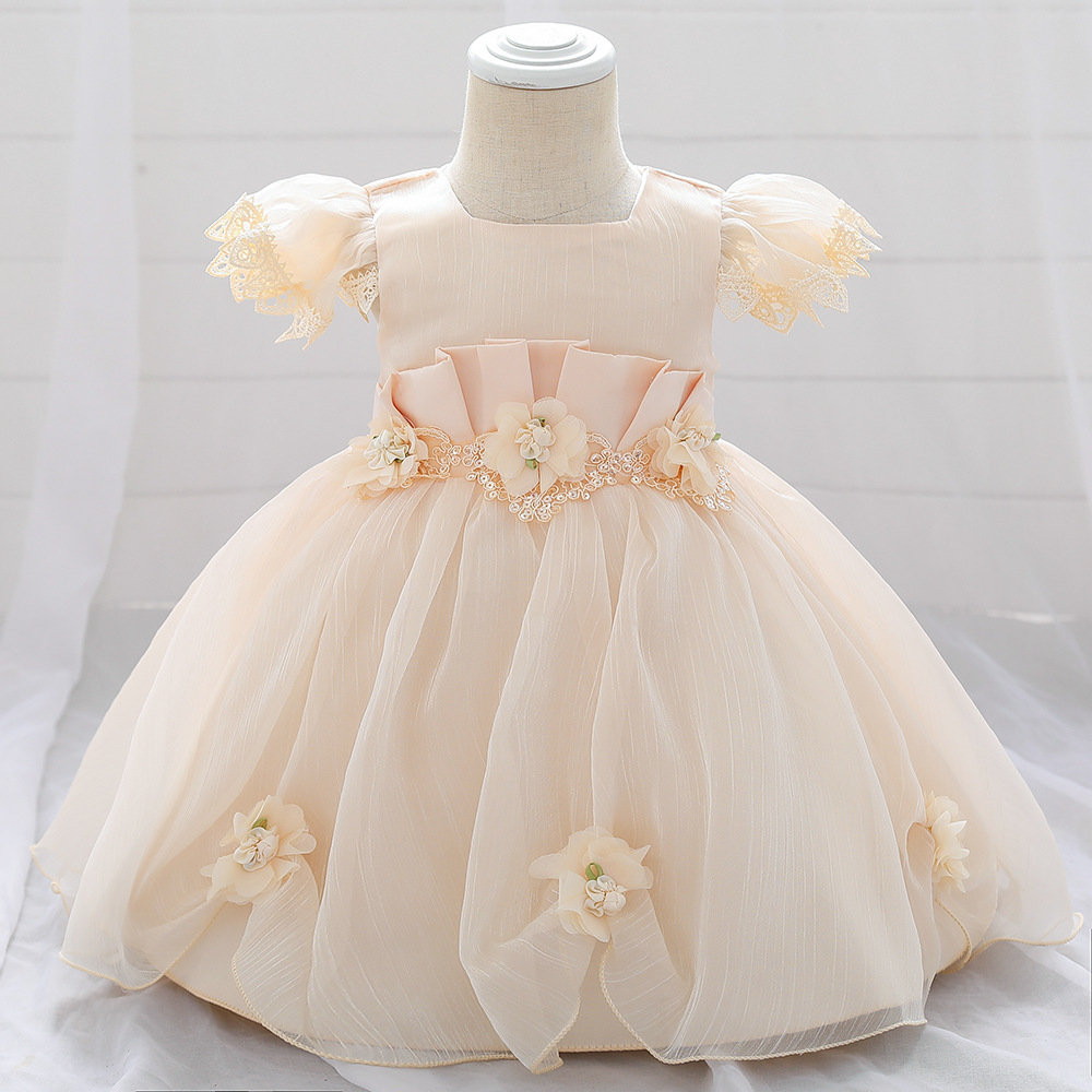 Girls 100th birthday princess dress baby catch week dress skirt children flower girl fluffy wedding dress