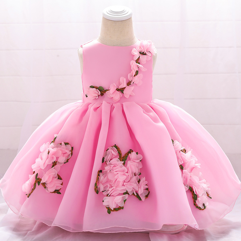 Children's princess dress tutu skirt baby's first birthday full moon baby dress girl wedding flower girl dress