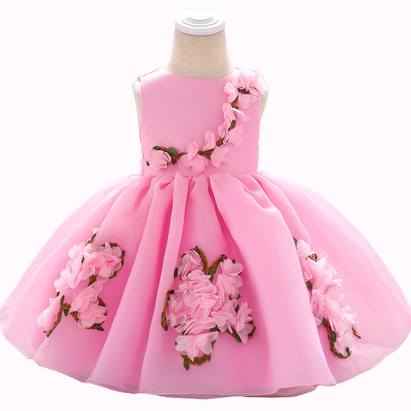 Children's princess dress tutu skirt baby's first birthday full moon baby dress girl wedding flower girl dress