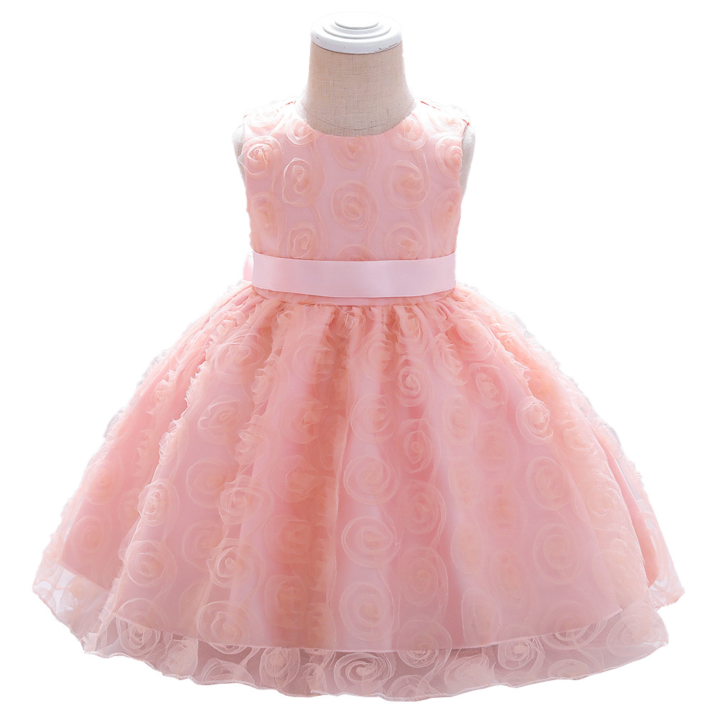 Infant full moon 100-day anniversary banquet dress little girl birthday girl princess puffy dress children's clothing