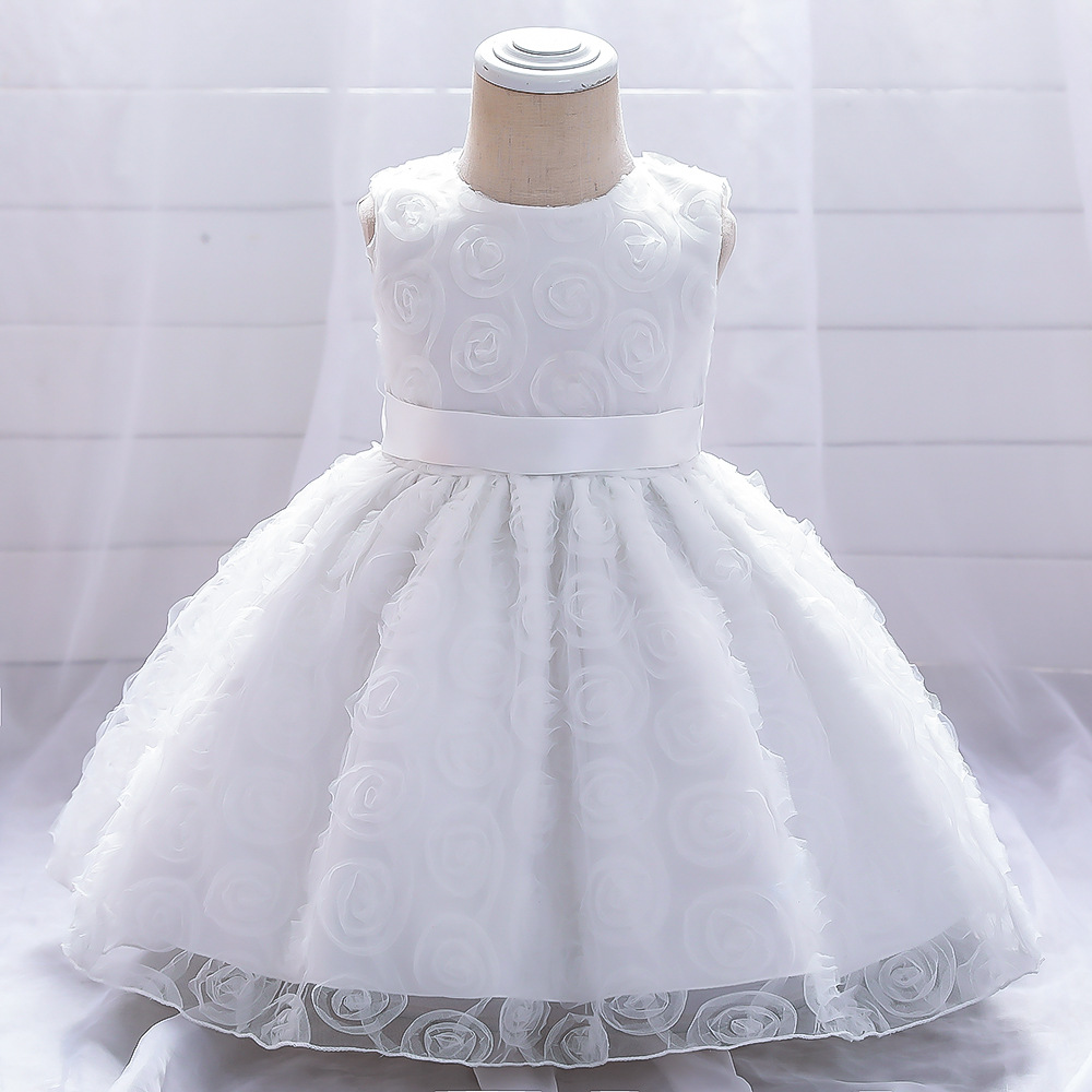 Infant full moon 100-day anniversary banquet dress little girl birthday girl princess puffy dress children's clothing
