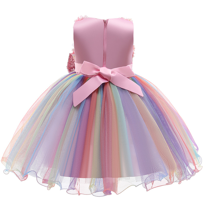 Children's dress skirt girl Christmas catwalk show host skirt little girl fluffy mesh dress