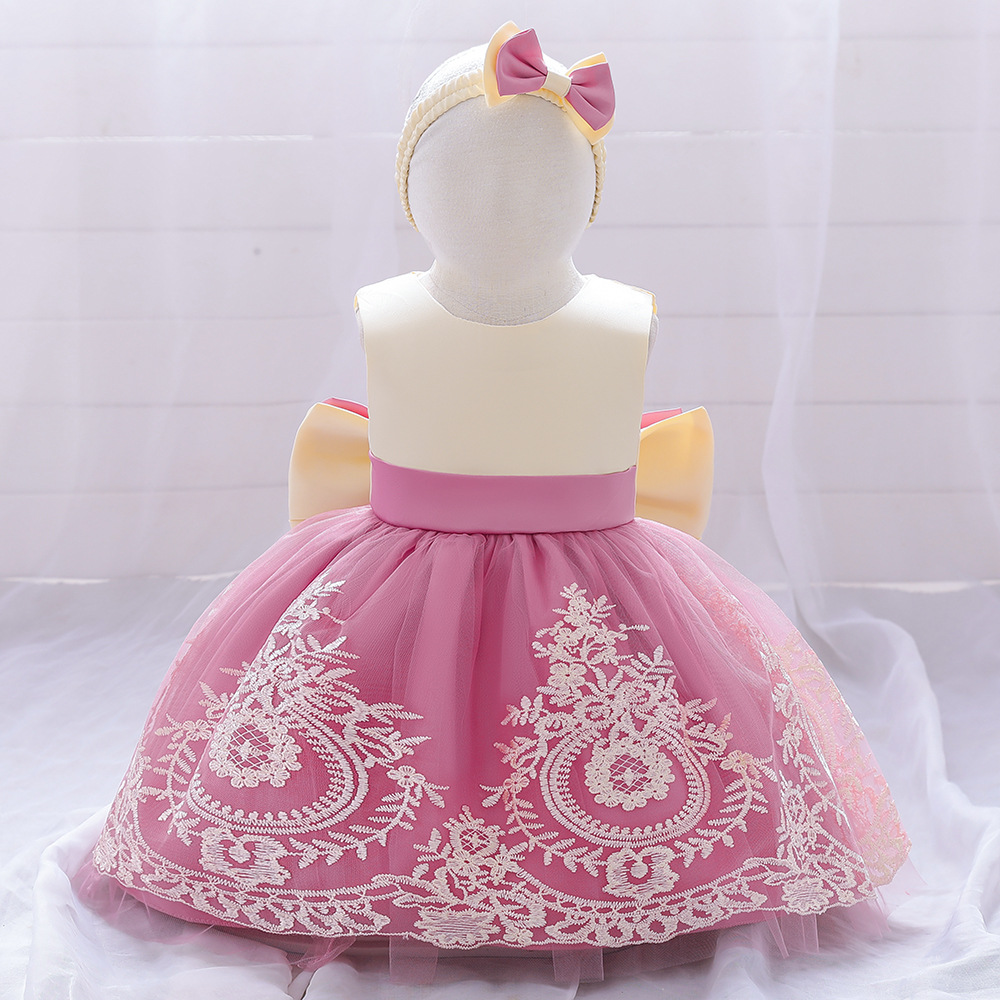 Children's dress skirt infant 100-day birthday dress girls mesh skirt children's festival performance clothes