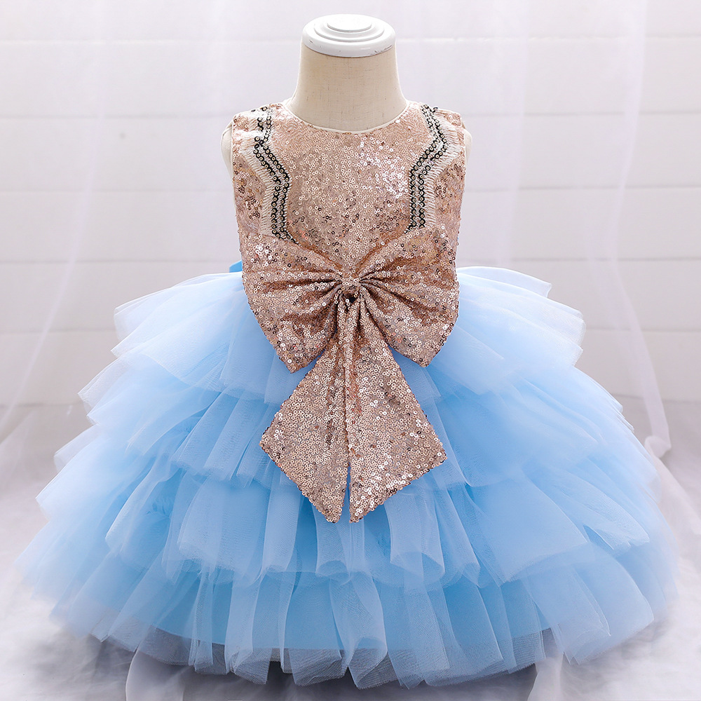 European and American children's dress Western style little girl tutu skirt infant full moon baby birthday performance dress