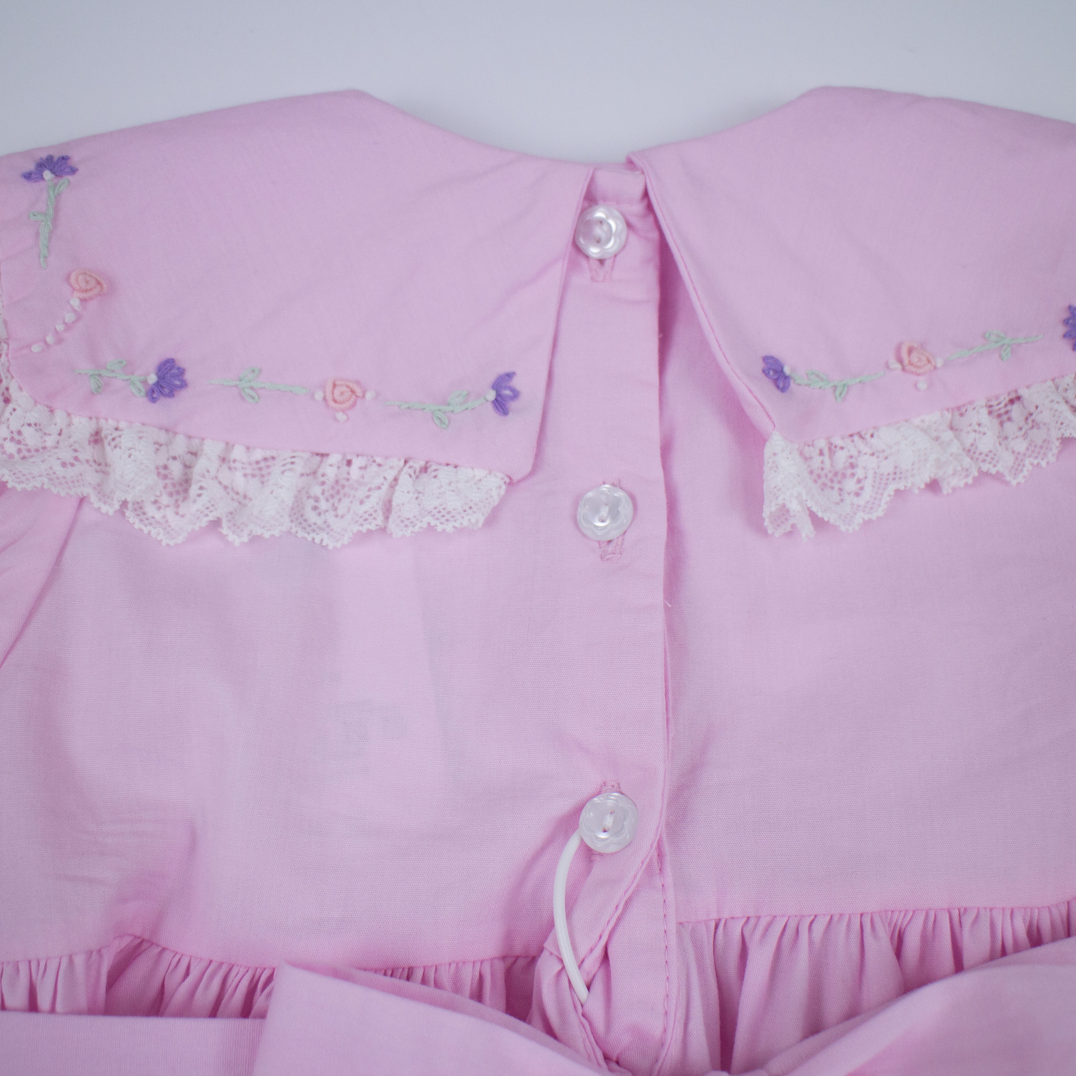 baby smocking hand smocked girls dress wholesale 2022 new pink hand embroidery summer round neck short sleeve heavy embroidery