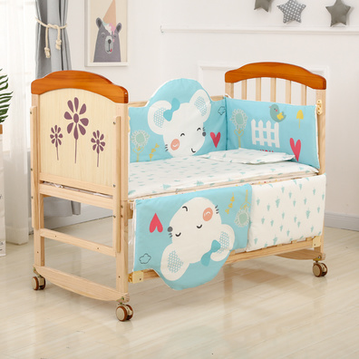 婴儿床实木无漆多功能bb摇篮宝宝儿童床新生儿可移动拼接大床