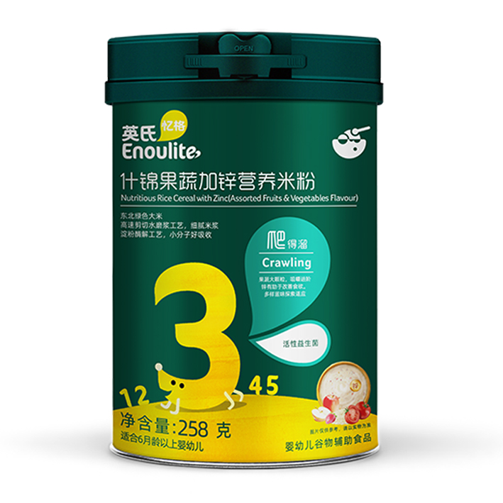 什锦果蔬加锌营养米粉听装 258g