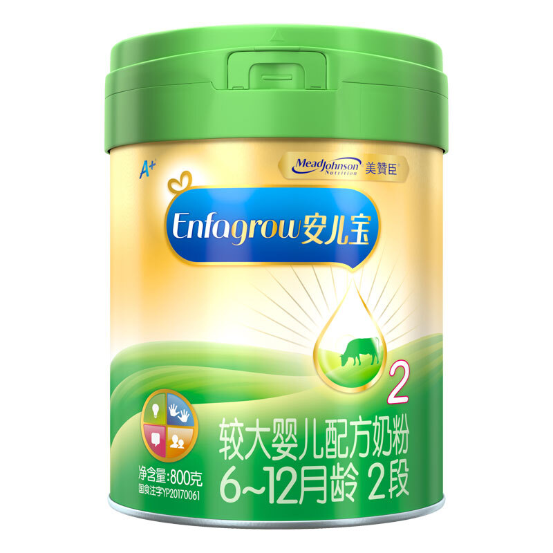 美赞臣安儿宝较大婴儿配方奶粉2段 800g
