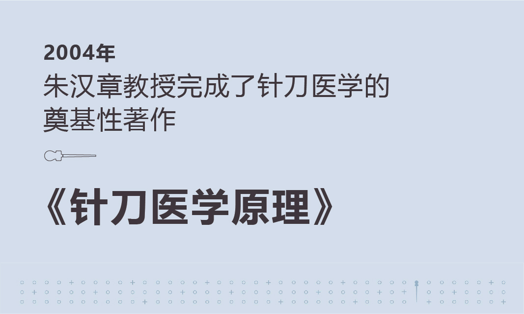 【2004年】朱汉章教授完成了针刀医学的奠基性著作《针刀医学原理》