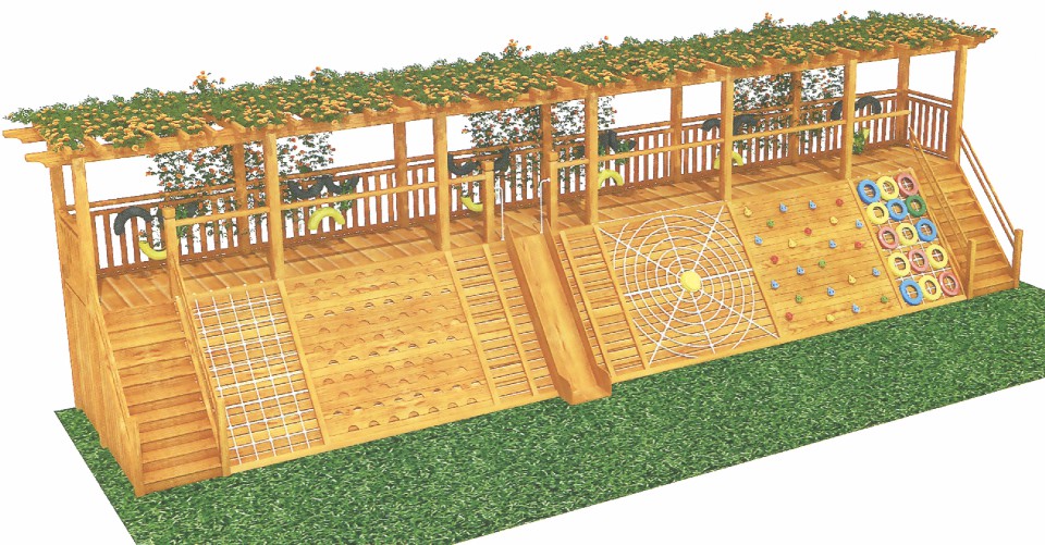 户外木制攀爬组合A