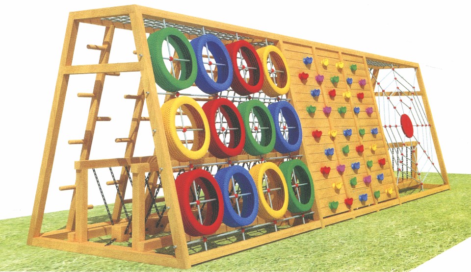 户外木制攀爬组合B