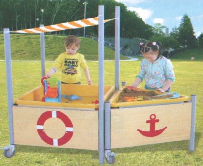 玩沙游戏组方形船身+三角形船头