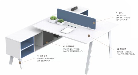 L形双人位办公桌