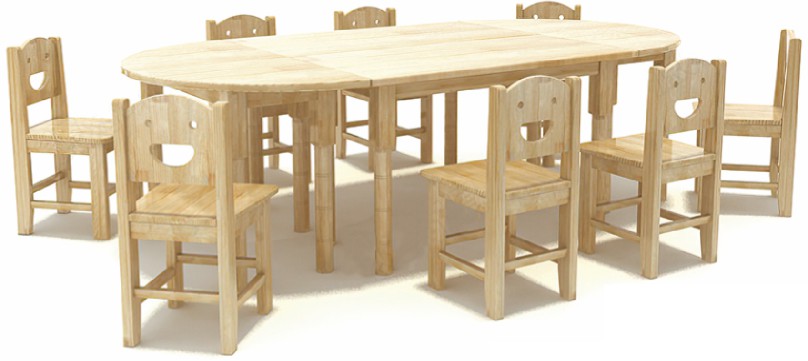 桌椅组合（配八只椅子）