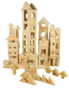 中型高密度木纹152块积木