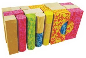 特大木纹+彩色混搭48块积木