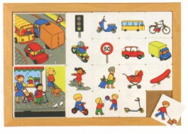 卡片分类游戏户外系列-马路与人行道