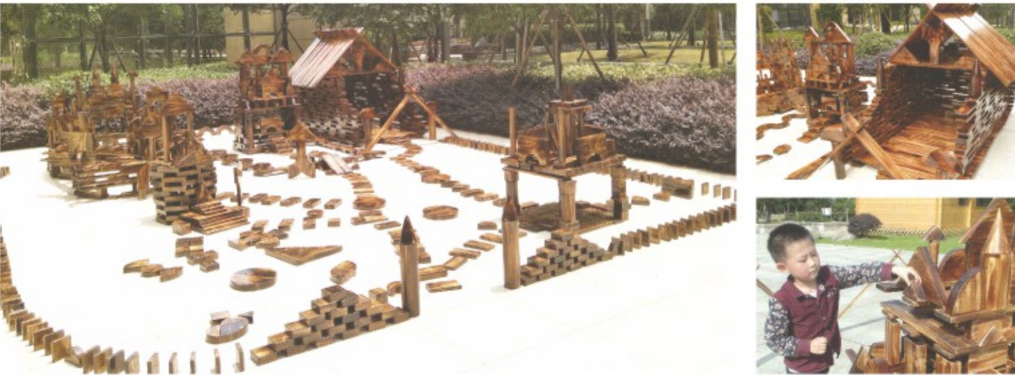 大型户外实心碳化积木