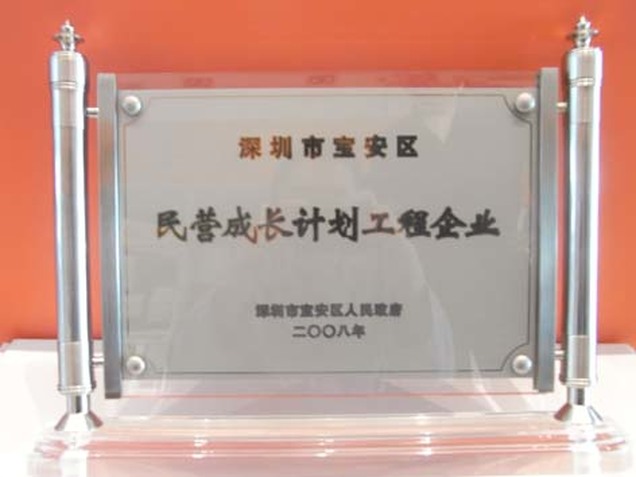 英杰集团是深圳市宝安区“民营成长计划工程企业”