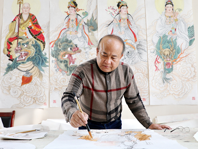 钟金镖弥勒佛系列作品欣赏