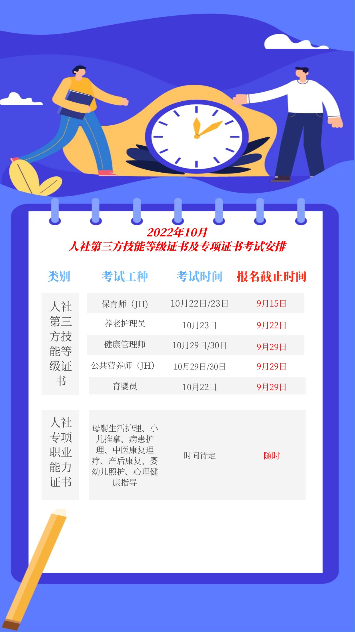 人社第三方10月考試安排