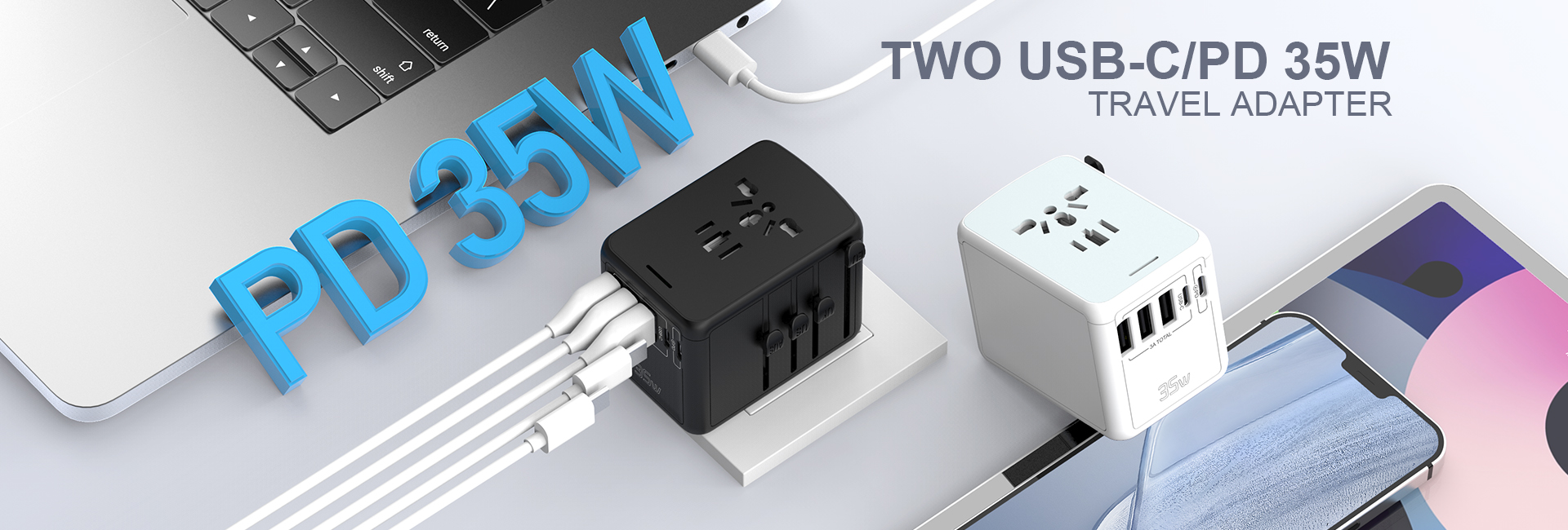 Auto-Resetting Fuse 35W Fast Charger Travel Adapter