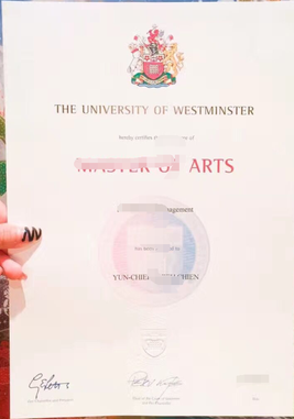 英国威斯敏斯特大学毕业证图片/样本展示