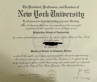 美国纽约大学毕业证模板=展示成绩单样本