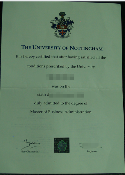 英国诺丁汉大学毕业证定制-展示购买案例