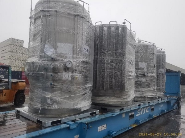 有象国际货运成功运作低温液体贮罐国际海运从上海到泰国林查班
