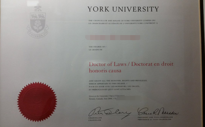 加拿大约克大学毕业证样本模板
