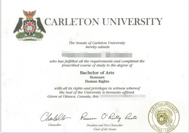 加拿大卡尔顿大学毕业证样本展示