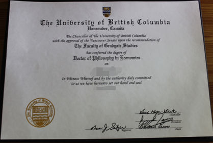 加拿大英属哥伦比亚大学毕业证样本案例