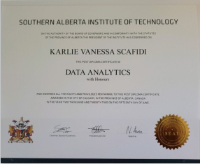 加拿大南阿尔伯塔理工学院毕业证样本模板图片