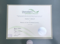 加拿大菲莎河谷大学毕业证样本图片模板