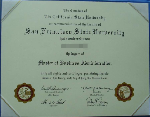 美国旧金山州立大学毕业证样本-成绩单图片