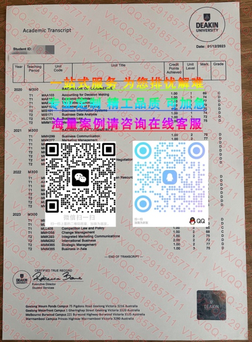 迪肯大学成绩单_副本