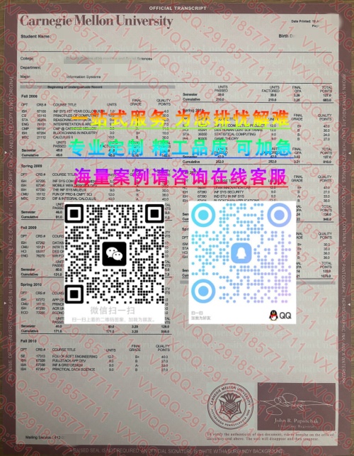 卡耐基梅隆大学成绩单_副本