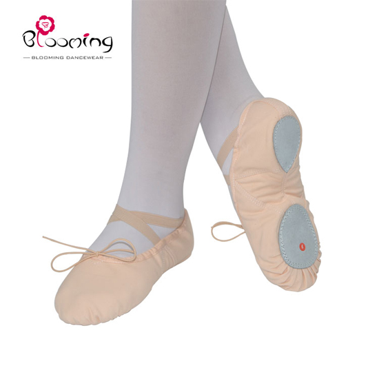 11004 Cross elastic split-sole canvas ballet slippers