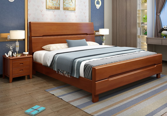 Solid wood bed 801A#